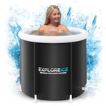 Explore Ice Recovery Pod 2.0 White/Black, Extra Large Cold Tub, Premium Cold Plunge Tub Outdoor, Portable Ice Bath, Ice Barrel Cold Therapy Bath (White/Black)