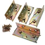 Set of 4 Bed Rail Bracket, Heavy Duty Bed Rail Fittings, Non-Mortise Wooden Bed Frame Connectors for Foot Boards Headboards (Screws Included)