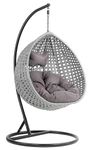 DEVOKO Outdoor Indoor Balcony, Garden, Porch, Back Yard, Living Room, Bed Room, Terrace, Jhula Patio Rattan and Wicker Unique Design Single Seater Swing for Adult and Child (Grey)