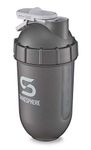 ShakeSphere Tumbler View: Protein Shaker Bottle with Side Window, 24oz ● Capsule Shape Mixing ● Easy Clean Up ● No Blending Ball Needed ● BPA Free ● Mix & Drink Shakes, Smoothies, More (Gun Metal)