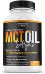 Intentionally Bare Organic MCT Oil Capsules - Keto, Paleo, Low Carb – 70% C8-30% C10 – Great for Travel - 100% MCT Oil – Unflavored – 1000mg per capsule - 200 Capsules