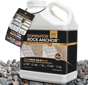 Dominator Rock Anchor 1 Gallon - Rock Glue for Landscaping Gravel & Stone, Ready to Spray, Locks in River Rock, Pea Gravel & Decorative Rock, Prevents Scattering & Washouts, Water-Based