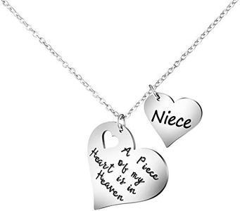 Memorial Gifts for Aunt Sympathy Necklace for Loss of Niece Remembrance Pendant Jewelry for Women A Piece of My Heart is in Heaven
