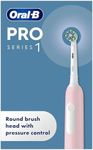 Oral-B Pro 1 Electric Toothbrush For Adults, With 3D Cleaning, 1 Toothbrush Head, Gum Pressure Control, 2 Pin UK Plug, Pink, Travel Electric Toothbrush, Rechargeable Toothbrush For Adults