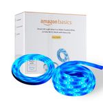 Amazon Basics Smart LED Light Strip 5m, RGB & Tunable White, 2.4 GHz Wi-Fi, Works with Alexa Only, Multicolor