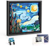 Haiwon The Starry Night Building Set, 3D Art Crafts Kit Ideal for Home Decor or Table Display, DIY Building Block Architecture Model Creative Gifts for Adults -1139PCS