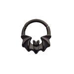 Pierced Owl 16GA Black PVD Vampire Bat Front Facing 316L Surgical Stainless Steel Septum Cartilage Helix Daith Hinged Segment Clicker Ring, Stainless Steel