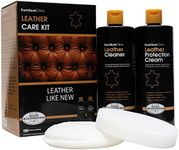 Large Leather Care Kit - Includes a Protection Cream Leather Cleaner Sponge & Cloth | Condition & Protect Leather Furniture 17.0 Fl. oz. (500ml) Bottle