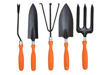 Go Hooked 5 Pcs Gardening Tools Kit for All Your Gardening Needs (Orange & Black) (5 Pcs Set).