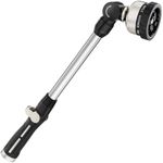 FANHAO Metal Garden Hose Wand, 16-Inch Heavy Duty Watering Wand with 9 Spray Patterns, 180° Rotating Long Garden Hose Nozzle with Thumb Flow Control, Ideal to Water Hanging Baskets and Shrubs