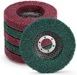 SI FANG 6Pcs 4.5'' x7/8'' Nylon Fiber Grinding Polishing Wheel Flap Disc Mix Set, 180 & 320 Grit Scouring pad Buffing Wheel for Angle Grinder Elastic Grinding & Rust Removal