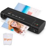 Laminator Machine, Portable A4 Thermal Laminator with Hot and Cold Settings, Quick Warm-up and No Bubbles with 30 Pouches, 1 Corner Rounder,1 Paper Cutter (Matte Black)