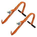 2 Pack Heavy Duty Ladder Roof Hook with Wheel Rubber Grip T-Bar for Damage Prevention, Ladder Stabilize Fast and Easy Setup to Access Steep Roofs