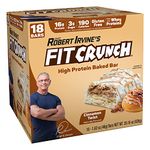 FITCRUNCH Snack Size Protein Bars, Designed by Robert Irvine, 6-Layer Baked Bar, 3g of Sugar & Soft Cake Core (18 Bars, Cinnamon Twist)