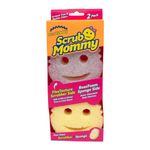 Scrub Daddy Scrub Mommy Washing Up Sponge - Dual Sided Scrubbing Non Scratch Scourers, Smiley Face Sponges for Cleaning Kitchen & Bathroom, Dish Scrubber, FlexTexture Home Products, Violet Twin Pack