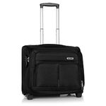 NOVEX Overnighter Small Laptop Trolley Bag | Overnight Business Spinner Backpack with 4 Wheels |Black-42cm, Polyester Cabin Luggage | Lightweight, Easy-to-Carry Bags for Men & Women