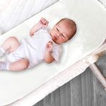 Mane Organic Cotton and Satin Moses Basket Fitted Sheet by TIM & TAM Helps Protect Delicate Hair & Skin. Satin Fitted Sheets for BALDING, Knotty Dry Hair and Eczema Fits Mattresses up to 76x33CM