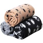 DIGIFLEX Pack of 3 XL Soft Dog Cat Pet Fleece Blankets, Extra Large Plush Throws, Pet Blankets, Beige, Grey and Black, Soft Blanket, Washable Pet Blankets, 140cm x 100cm