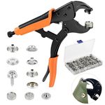 Heavy Duty Snap Fastener Tool kit, Snap Setter Tool, Snap Button Tool with Adjustable Setter Includes 20 Sets 15mm Snaps for Boat Cover, Replacing Metal Snaps, Repairing Boat Covers, Canvas, Sewing, Tarps