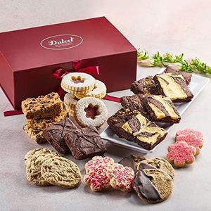 Dulcet Gift Baskets Mother's Day Pink Flower Cookie Signature Gift Basket Filled With Fresh Baked Cookies & Fudge Brownies Great Gift For the #1 Mom, Grandma or Sister.