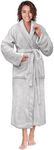 PAVILIA Light Gray Women Robe Fleec