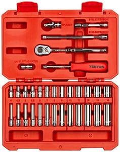 TEKTON 1/4 Inch Drive 6-Point Socket and Ratchet Set, 33-Piece (4-14 mm) | SKT05201