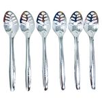 Bridge2shopping Stainless Steel Small Slotted/Plating Serving Spoon 7 Inch Set of 6