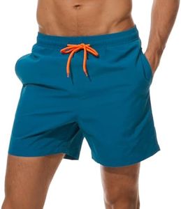 Arcweg Homme Short de Bain Bermuda Séchage Rapide Garçons Court de Plage Sport Natation Casual 12 Ans et Plus avec Cordon Réglable Élastique Tailles Bleu-g-1 L(EU)