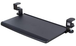 Stand Steady Clamp On Keyboard Tray | Keyboard Shelf - Small Size - Easy Tool-Free Install - No Need to Drill into Desk! Retractable to Slide Under Desktop | Great for Home or Office!