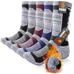 Niorasen Full Cushion Thermal Socks for Men, Thick Cotton Mens Work Socks, Padded Mens Warm Socks, 5 Pairs Crew Winter Sports Socks for Outdoor Walking Hiking Running Climbing