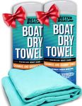 Better Boat Seafoam Dry Towel - 2 Pack, Synthetic, Premium Shammy Towel, Absorbent Quick Dry Towels for Car, Boat, Marine Grade, Cleaning Supplies, Towels for Drying, 25x17 inches