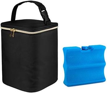 Teamoy Breastmilk Cooler Bag with Ice Pack, Baby Bottles Bag for up to 4 Large 9 Ounce Bottles and Ice Pack, Perfect for Nursing Mom Back to Work, Black