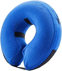 BENCMATE Protective Inflatable Collar for Dogs and Cats - Soft Pet Recovery Collar Does Not Block Vision E-Collar (Large, Blue)