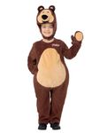 Smiffys Masha and The Bear, The Bear Costume All in One, Character Hood & Gloves, Officially Licensed Masha and the Bear Fancy Dress, Child Dress Up Costumes