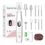 MAYCREATE® Cordless Nail Drill Machine with LED Display, 2000mAh Battery, 10-Speed Control, Forward/Reverse Rotation & Multi Drill Bits Set Nail File for Acrylic, Gel Polish Removal, Manicure