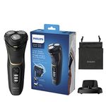 Philips Series 3000 Wet or Dry Men's Electric Shaver with a 5D Pivot & Flex Heads, Noir Gold