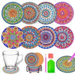 Kids Craft Kits for 8 9 10 11 12 Year Old Girl Gifts: Diamond Art Coasters Kits Arts and Crafts for Kids Age 6-12, Diamond Coasters Set of 8 Christmas Birthday Present for 7 8 9 10 Year Old Girls Toys