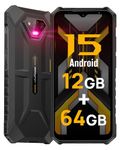 Rugged Phones Canada, Ulefone Armor X13 Unlocked Smartphone, Androide 15, 50MP Rear Camera, 24MP Night Vision Camera, 6.52” Display, Up to 12GB RAM, 64GB ROM, 6320mAh, IP68/IP69K (Black)