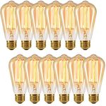 Edison Light Bulbs, Vintage Bulb E26 Standard Base Dimmable ST58 60W Light Bulb,2300K Warm White,Pack of 12