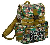 Battle Royale Official Backpack for Back to School Large Camo Rucksack for Camping Scoutts and Cubbs Kids Travel Bag Gaming Bag with Bottle Holders Gamer Satchel Duffle Bag