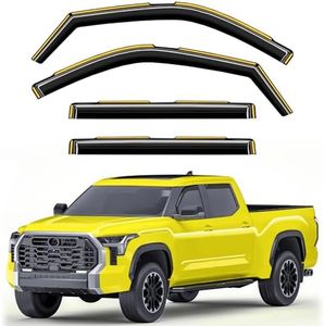 Deejecsun in-Channel Window Rain Guards Fit for Truck Toyota Tundra 2022 2023 2024 2025 2026 CrewMax, Extra Durable Window Deflectors Vent Visors Shades Exterior Car Accessories Visors Rain Guards
