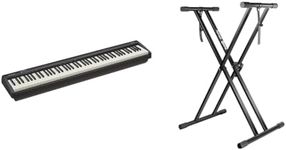 Roland FP-10 Digital Piano, 88-Key Digital Piano, Portable, Black & RockJAM RJXX363 Xfinity Doublebraced Pre Assembled Highly Adjustable Keyboard Stand with Locking Straps