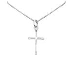 Delicate and Dainty Tiny Sterling Silver Cross Necklace for Women, Baptism Gift Necklace for Teens, Godmother Gift, Goddaughter Gift, 18 inches