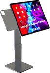 Premium Tallest Height Adjustable Magnetic Stand for iPad Pro 12.9", iPad Air 13" (2024), Max Height 17.5", Stand for iPhone w/MagSafe, USB C Curved Cable, MagFlott Pro 12.9"