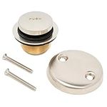 Tip Toe Bathtub Tub Drain Assembly Conversion Kit | Includes Tub Drain, Drain Adapter, Drain Gasket, Two Hole Overflow Faceplate and Faceplate Screws, All Brass Construction