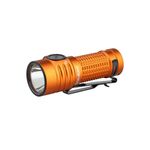 OLIGHT BatonTurbo Rechargeable EDC Flashlight 1000 Lumens Compact Bright LED Light Dual-Switches with 510 Meters, Powerful Pocket Flashlights with Two-Way Clip for Home, Hiking and Emergency (Orange)