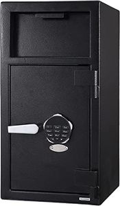 Depository Safe Digital Depository Safe Box, 13.7'' X 15.7'' X 27.2'' Electronic Steel Safe with Keypad, Locking Drop Box with Slot, Metal Lock Box with Two Emergency Keys for Your Valuables