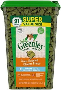 Feline GREENIES Natural Dental Care Cat Treats Oven Roasted Chicken Flavor, 21 oz. Tub