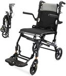 Wheelchairs for Adults,Utral-Lightweight Transport Chair, Foldable and PortableTravel Wheelchair with Telescopic Handle,Portable Folding Transfer Wheelchairs for Seniors(Grey)