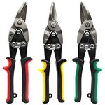 HAUTMEC 3 Pieces 250mm (10in.) Aviation Snips (Left Cut & Straight Cut & Right Cut) HT0068-SN